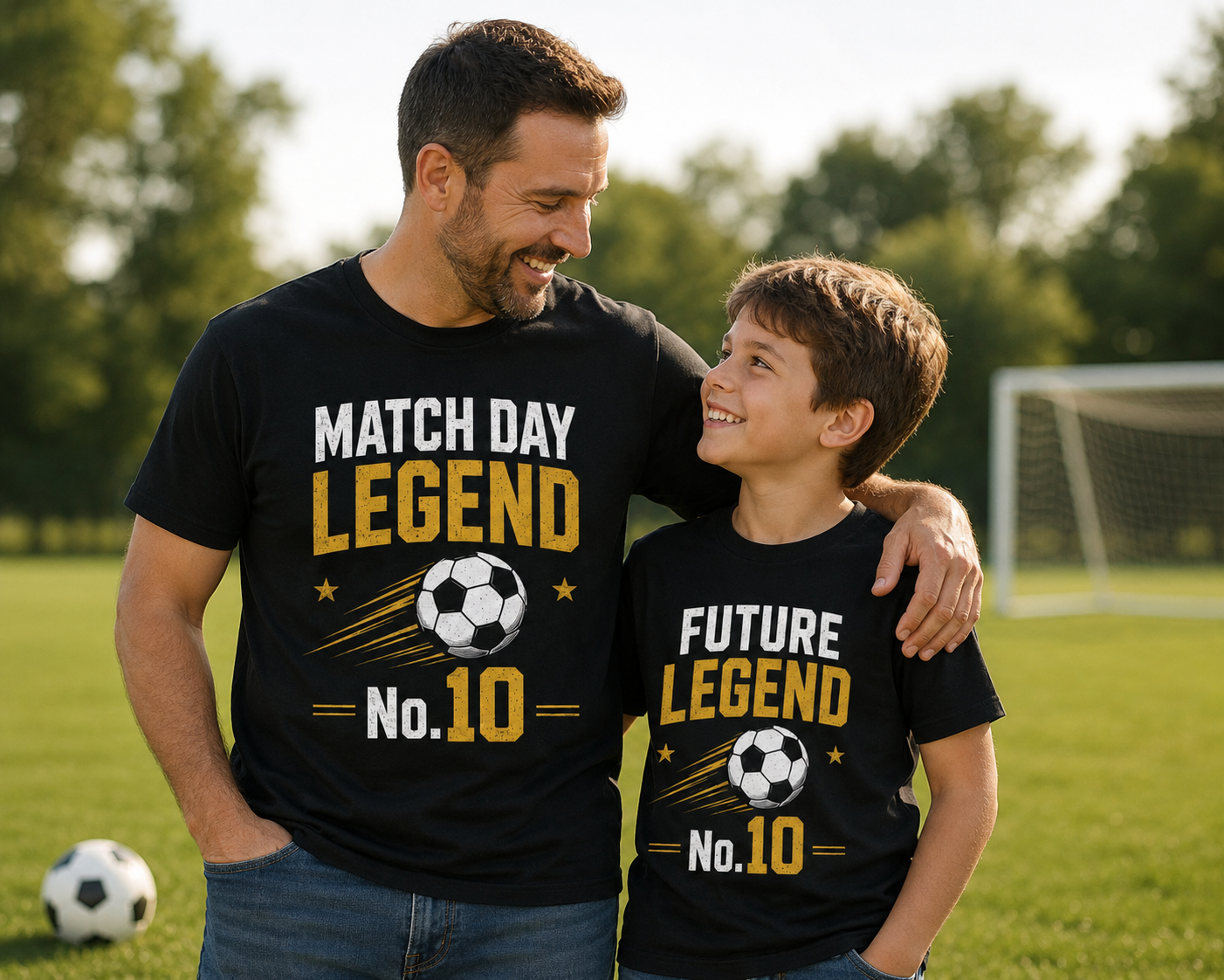 Yellow Roses Match Day Legend & Future Legend No.10 Father Son Matching T-Shirt Combo