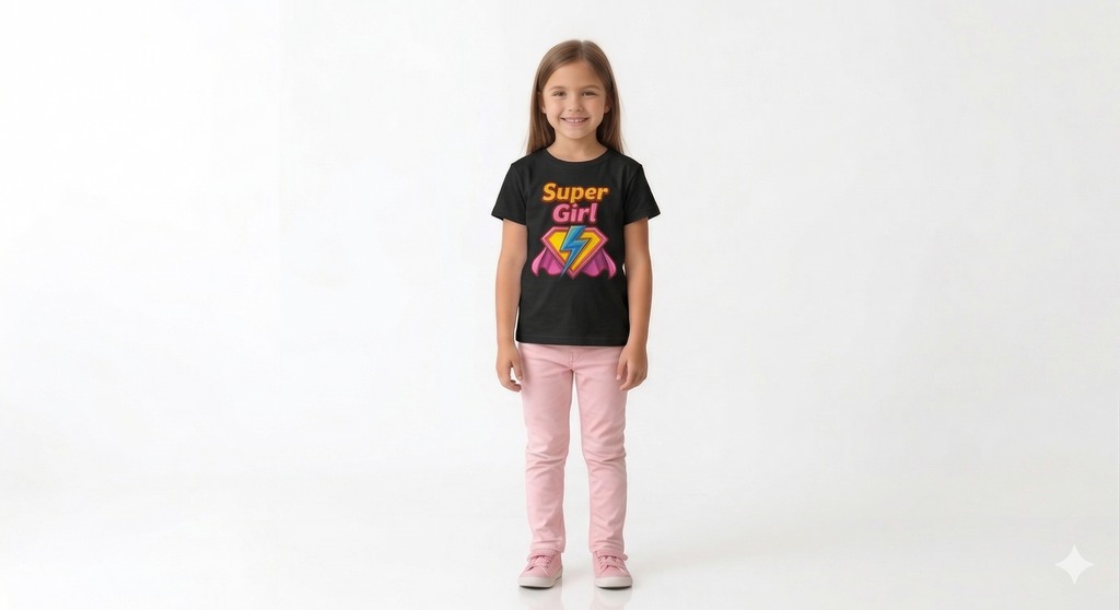 Super Dad & Super Girl Matching Family T-Shirts | Father Daughter Superhero Combo Tees | Black Cotton Graphic Tshirts