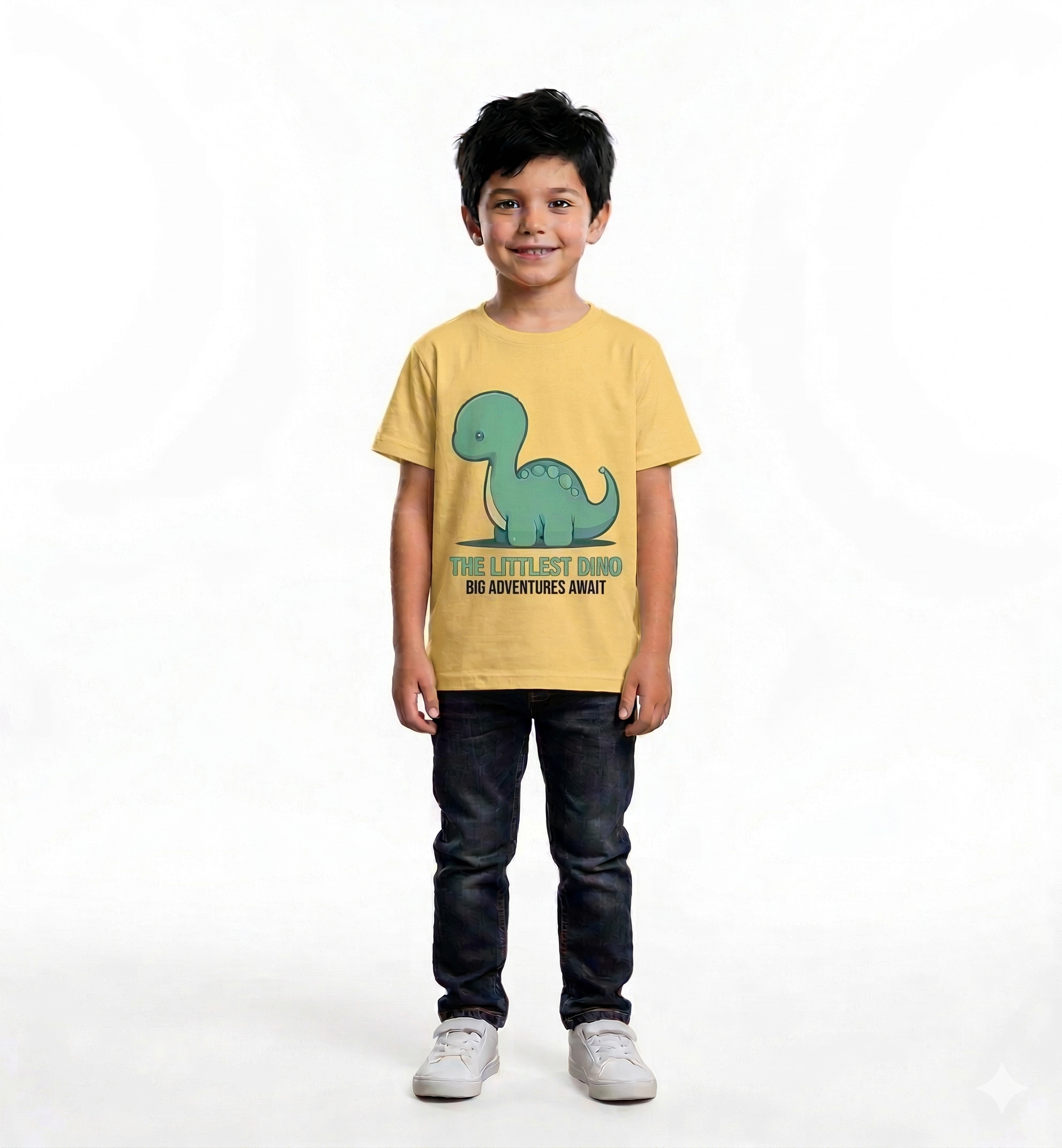 Toddler Boy's Cute Teal Dinosaur T-Shirt - "The Littlest Dino"