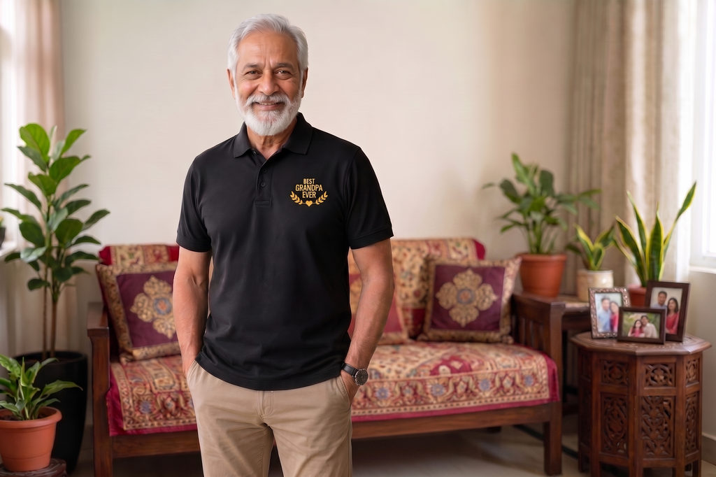 Best Grandpa & Little Princess Matching T-Shirt Set | Grandpa & Granddaughter Combo | Black