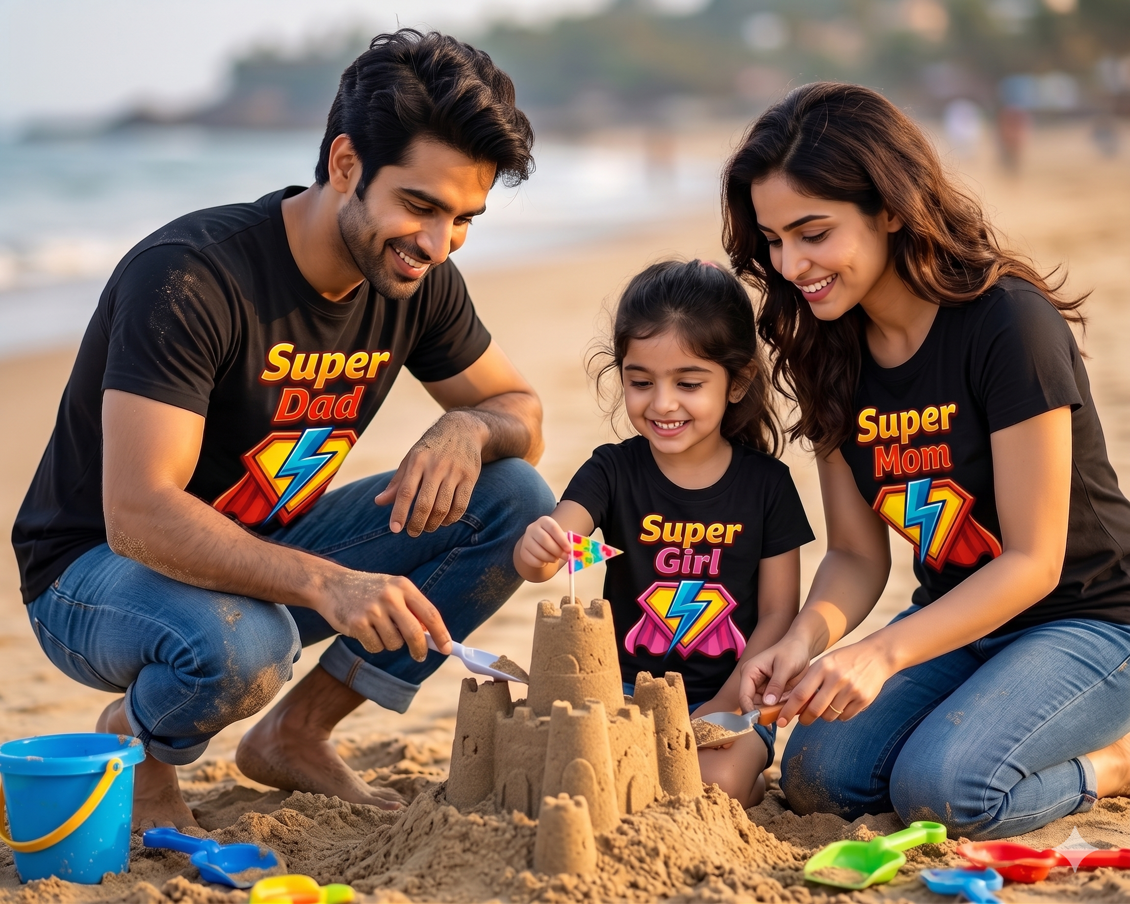 Super Dad Super Mom Super Girl Matching Family T-Shirts | Family Superhero Outfit Set | Parent Child Matching Tees