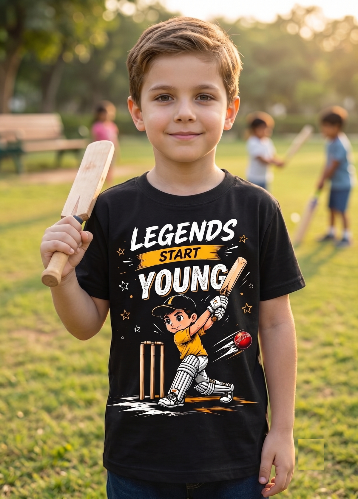 Father & Son Cricket T-Shirt Combo – Cricket Never Retires & Legends Start Young