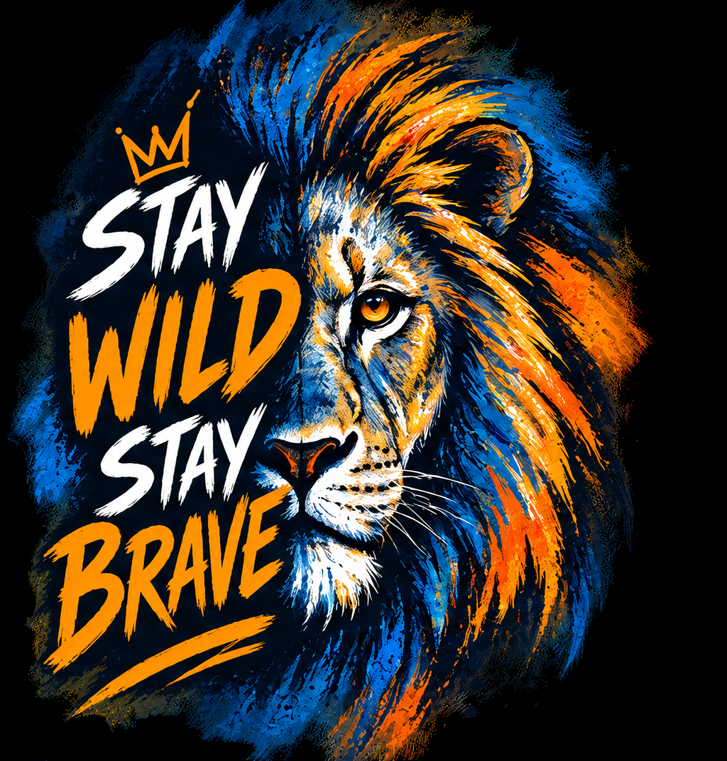 Yellow Roses Kids Lion Print T-Shirt – Stay Wild, Stay Brave