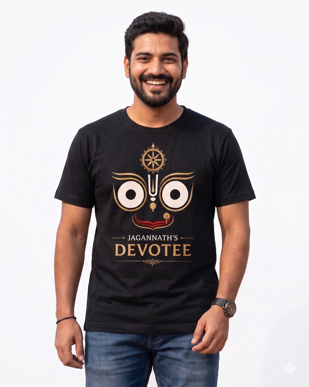 Jagannath's Devotee Matching Father & Daughter T-Shirt Set | Family Devotional Outfit | Soft Cotton Tees