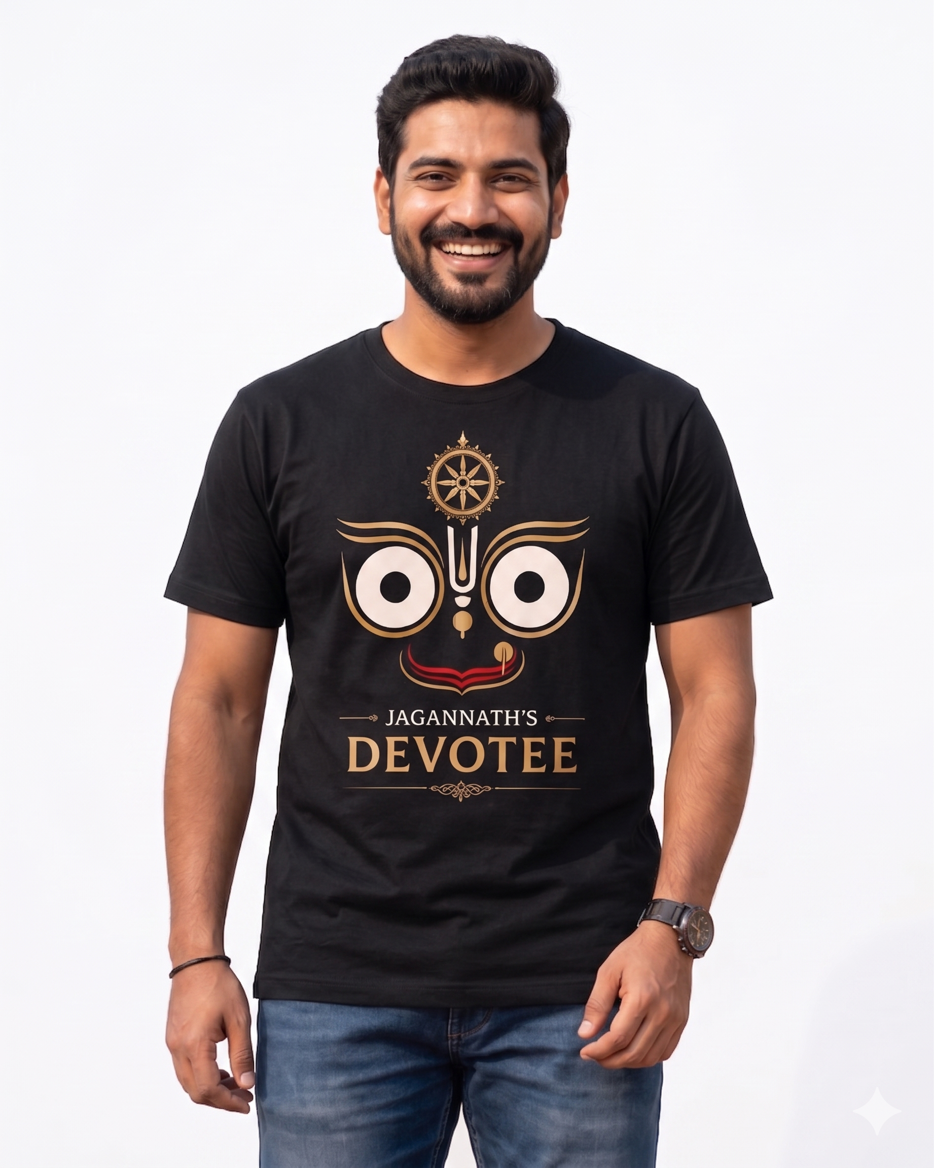 Jagannath's Devotee Matching Father & Daughter T-Shirt Set | Family Devotional Outfit | Soft Cotton Tees
