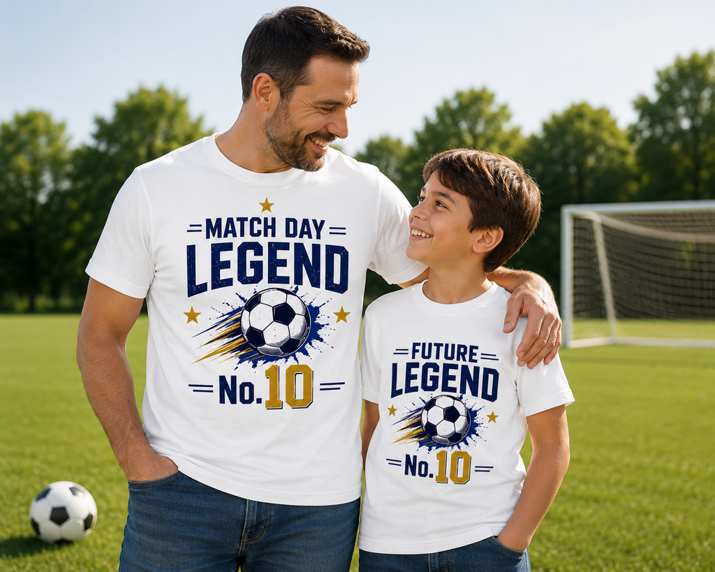 Yellow Roses Match Day Legend & Future Legend No.10 Father Son Matching T-Shirt Combo