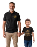 Yellow Roses Grandpa & Grandson Matching T-Shirt Combo | Best Grandpa Ever & Grandpa's Little Champ | Premium Family T-Shirts