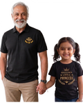 Best Grandpa & Little Princess Matching T-Shirt Set | Grandpa & Granddaughter Combo | Black