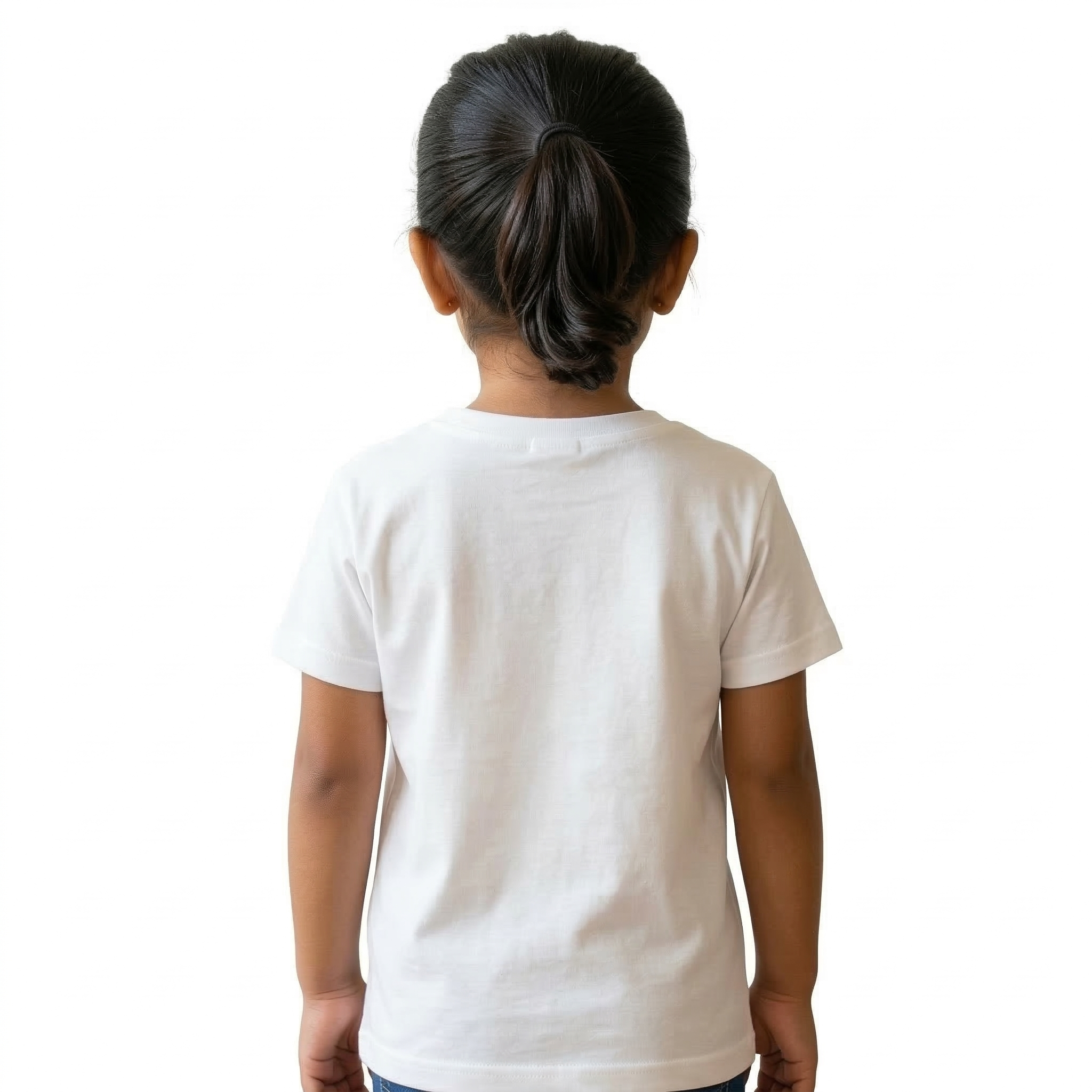 Little Sita Kids Girls Printed White T-Shirt | Cute Ethnic Cartoon Graphic Tee for Girls | Soft Cotton Blend Half Sleeve Casual Wear