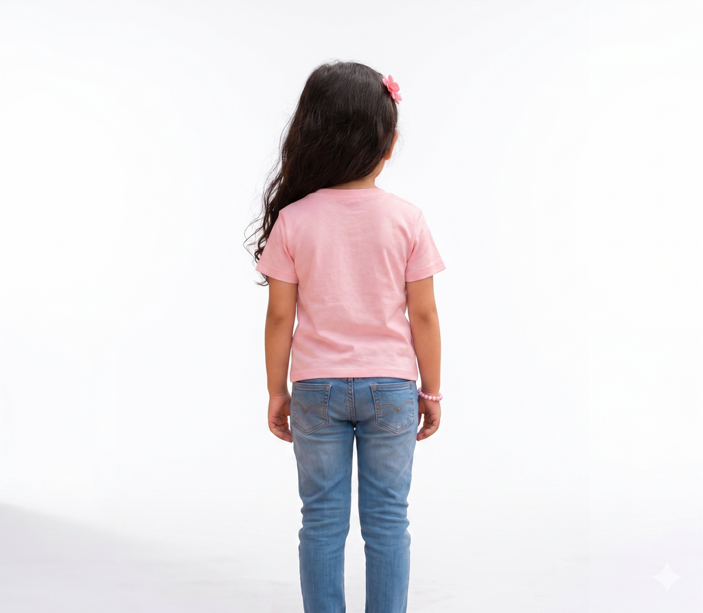 My Heart Rides with Jagannath Kids T-Shirt | Premium Cotton Girls Round Neck Tee | Jai Jagannath | Pink