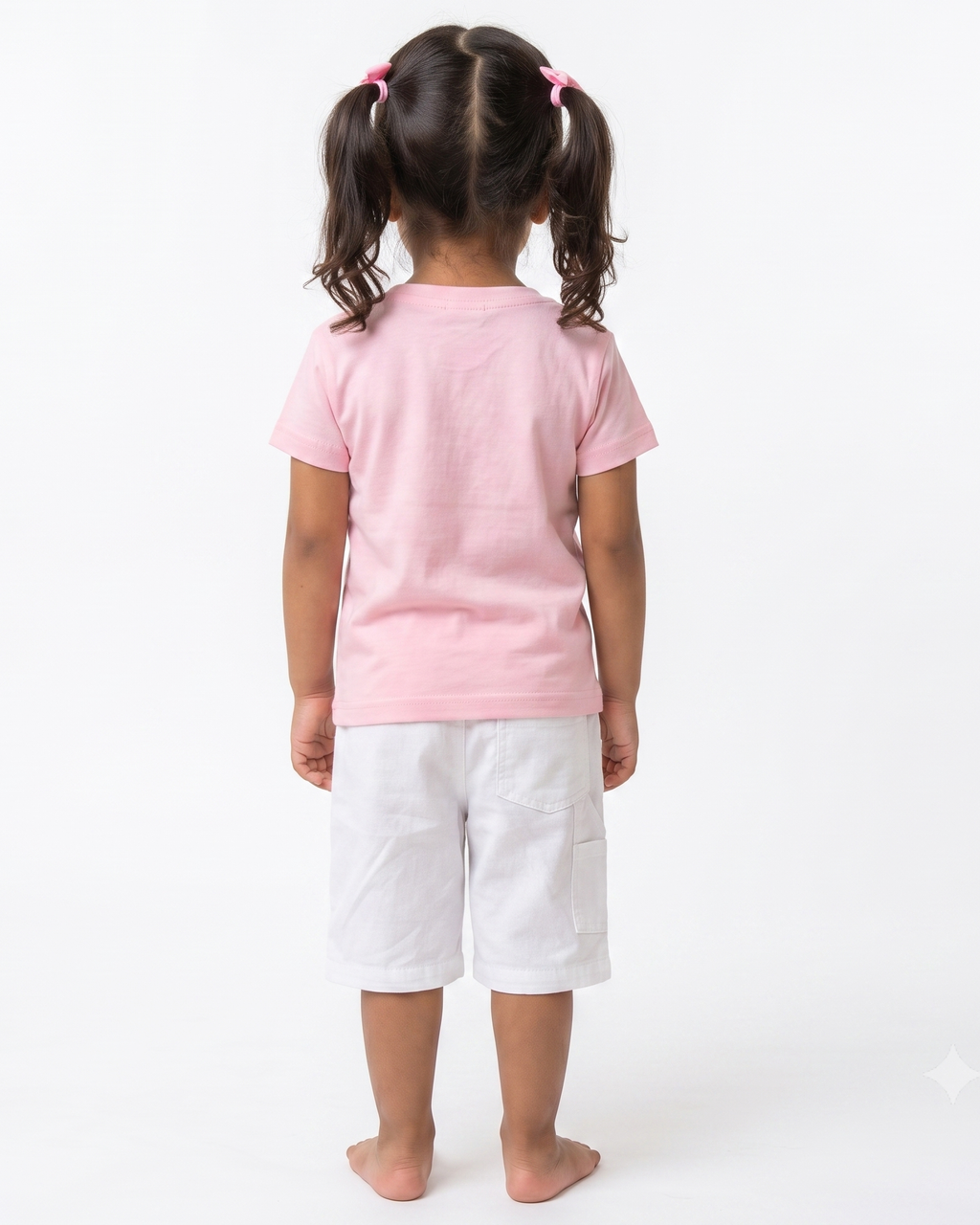 Little Blessings Girls T-Shirt – Cute Ganesha & Little Girl Floral Print | Pink