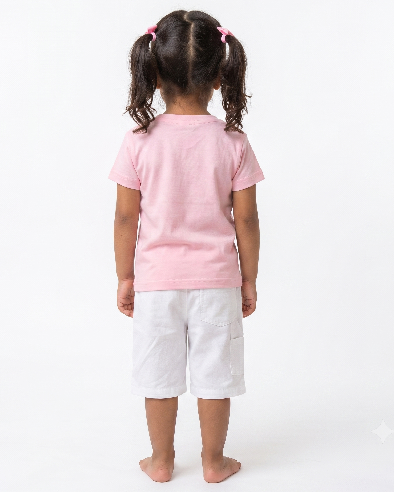 Little Blessings Girls T-Shirt – Cute Ganesha & Little Girl Floral Print | Pink