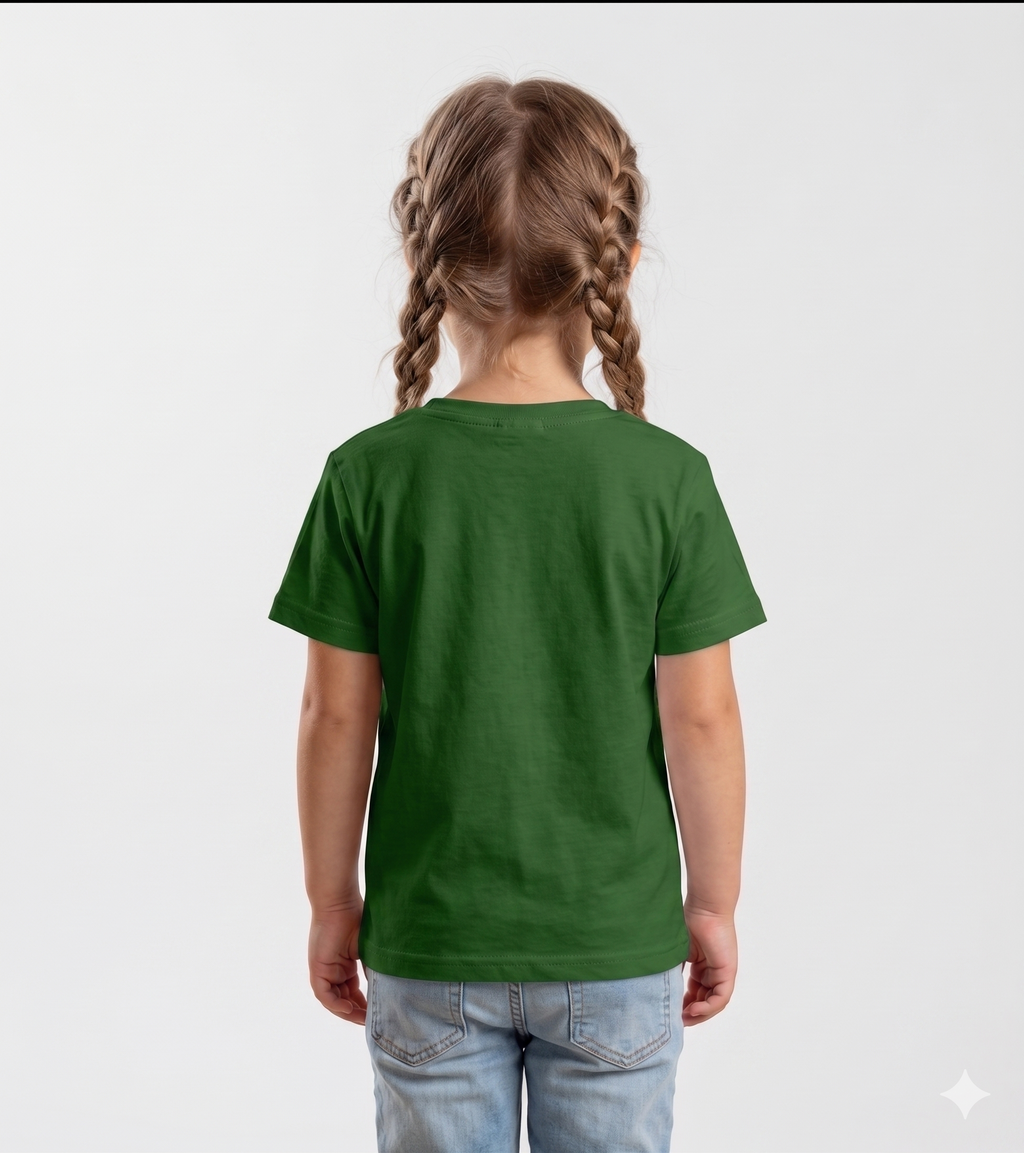 Let Your Dreams Bloom Sunflower Graphic T-Shirt for Girls | Dark Green Cotton Tee