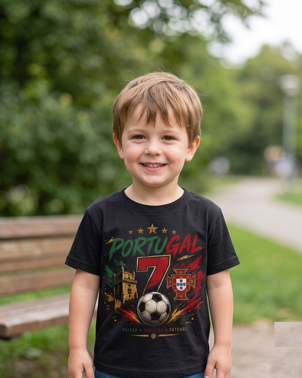 Portugal Inspired T-Shirt for Kids & Teens | Portuguese Football Fan Tee