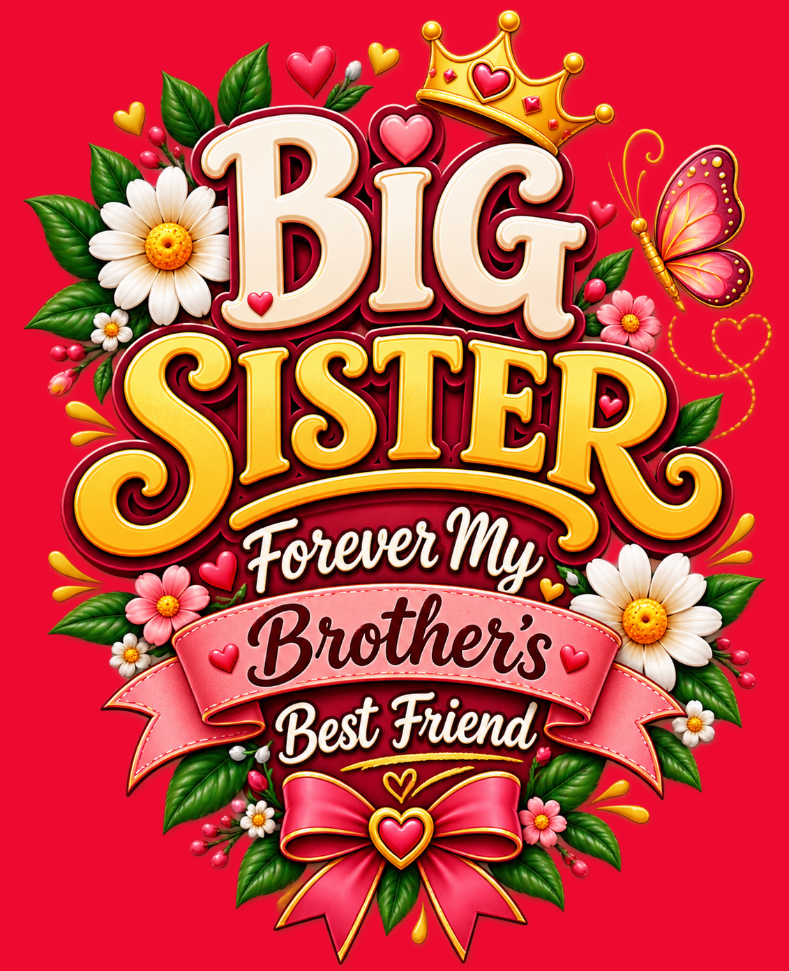 Big Sister T-Shirt for Girls | Forever My Brother’s Best Friend | Raksha Bandhan Gift