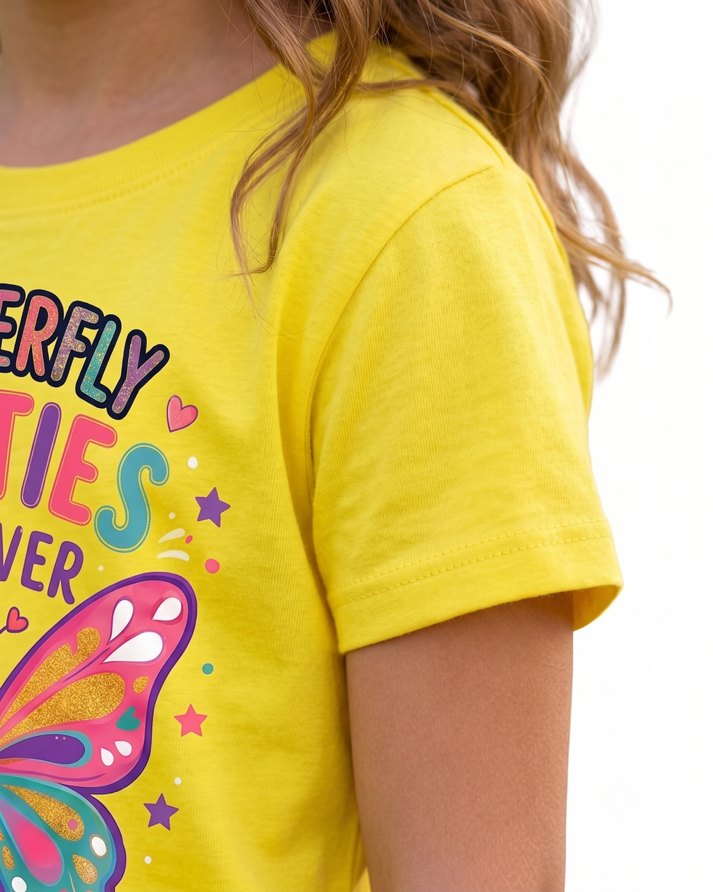 Butterfly Besties Forever Girls T-Shirt | Cute Friendship Graphic Tee for Girls