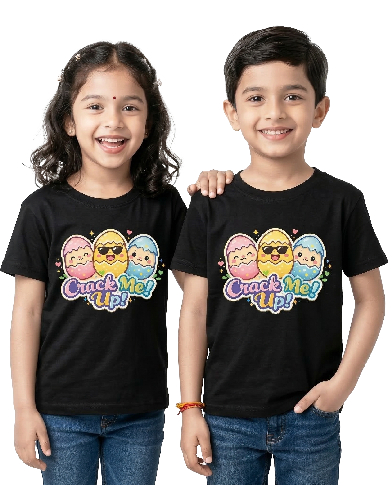 Kids Easter T-Shirt – Cute “Crack Me Up” Easter Eggs Graphic Tee for Boys & Girls | Funny Easter Holiday Kids Shirt