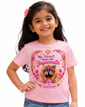 My Heart Rides with Jagannath Kids T-Shirt | Premium Cotton Girls Round Neck Tee | Jai Jagannath | Pink