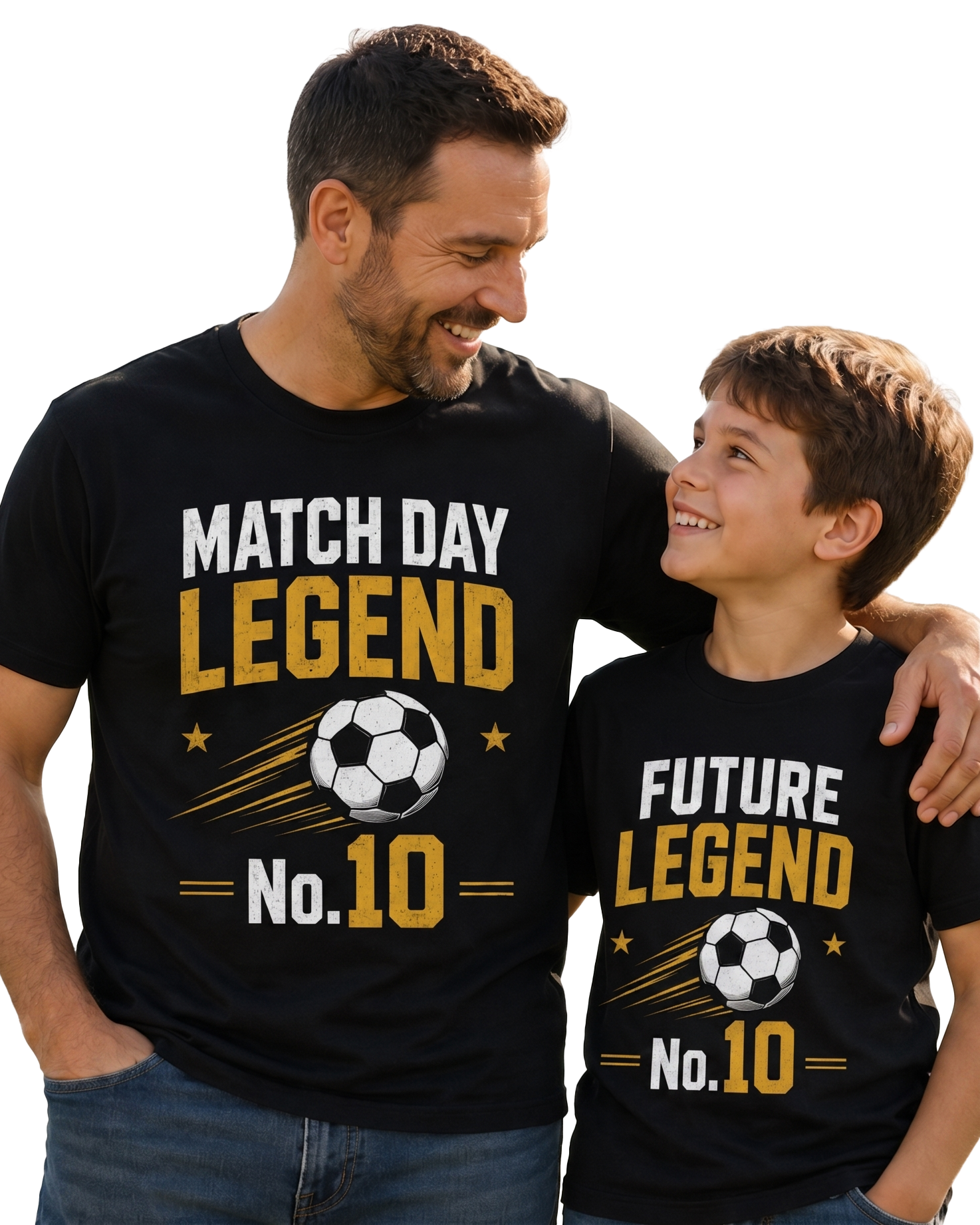 Yellow Roses Match Day Legend & Future Legend No.10 Father Son Matching T-Shirt Combo