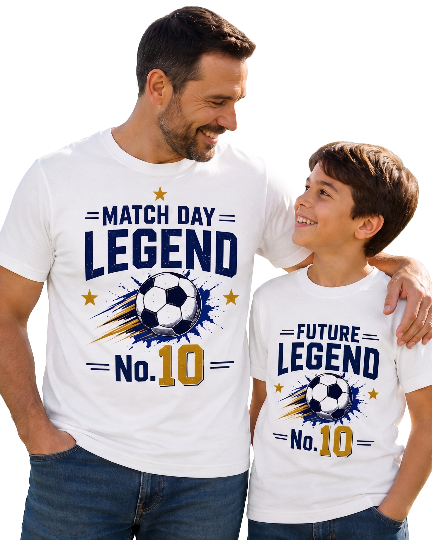 Yellow Roses Match Day Legend & Future Legend No.10 Father Son Matching T-Shirt Combo